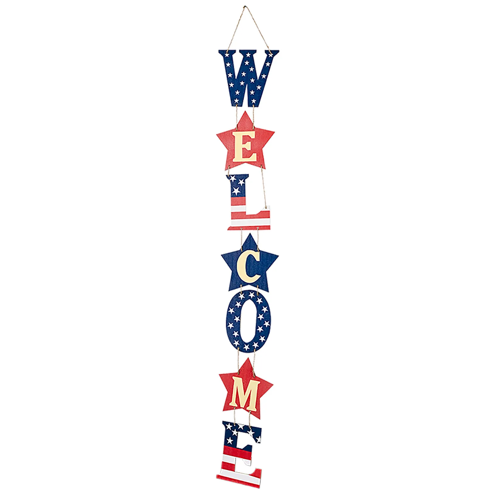Americana Fourth of Party Welcome Hanging Vertical Sign Decoration with Letter Suitable for Party Christmas New Year Ornaments
Americana Fourth of Party Welcome Hanging Vertical Sign Decoration with Letter Suitable for Party Christmas New Year Ornaments