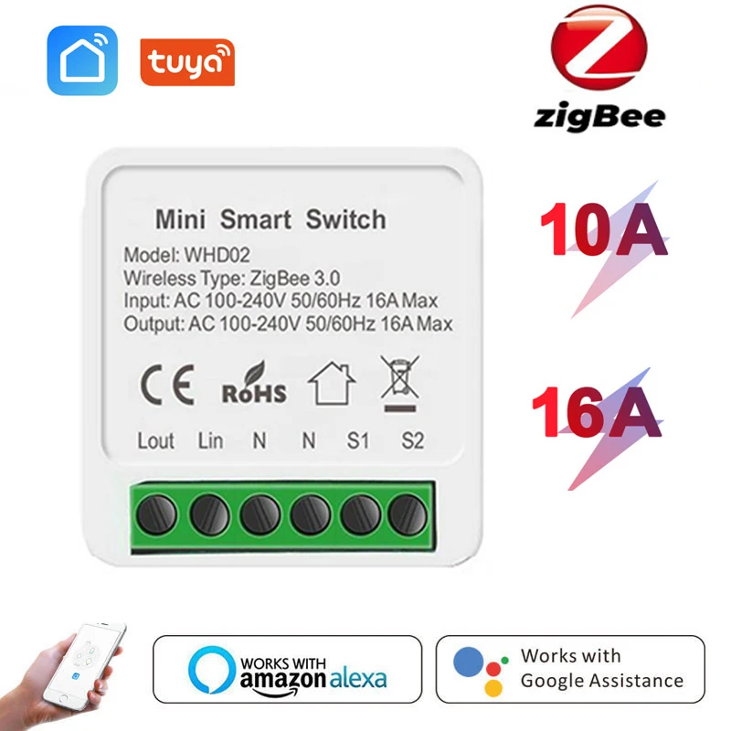 Zigbee3.0 10A/16A White Mini Smart Switch Wireless Breaker Tuya Smart Life APP Remote Voice Control Work with Alexa Google Home
Zigbee3.0 10A/16A White Mini Smart Switch Wireless Breaker Tuya Smart Life APP Remote Voice Control Work with Alexa Google Home