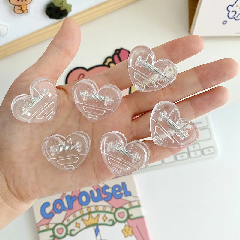 6pcs/pack Transparent Spring Clips Lovely Heart Clip Photo Paper Organizer Student Stationery School Supplies Office Accessories
6pcs/pack Transparent Spring Clips Lovely Heart Clip Photo Paper Organizer Student Stationery School Supplies Office Accessories