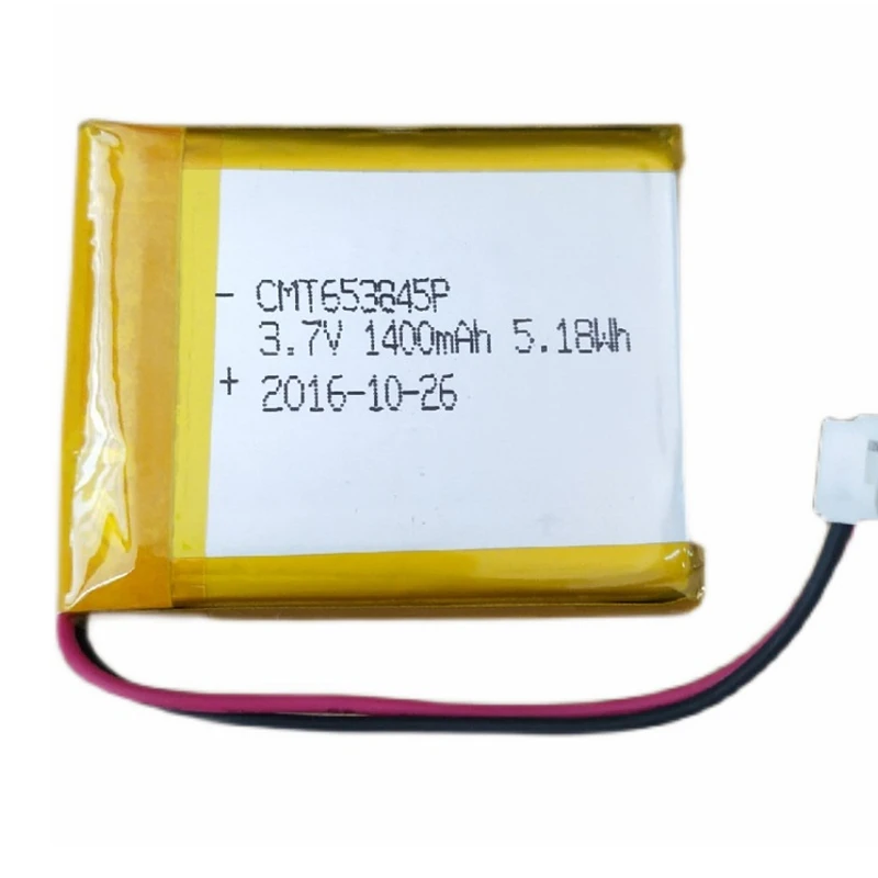 Limited Stock Retail 1400mAh 3.7V CMT653845P Rechargeable Battery Size:55*28*6.5mm High Quality
Limited Stock Retail 1400mAh 3.7V CMT653845P Rechargeable Battery Size:55*28*6.5mm High Quality