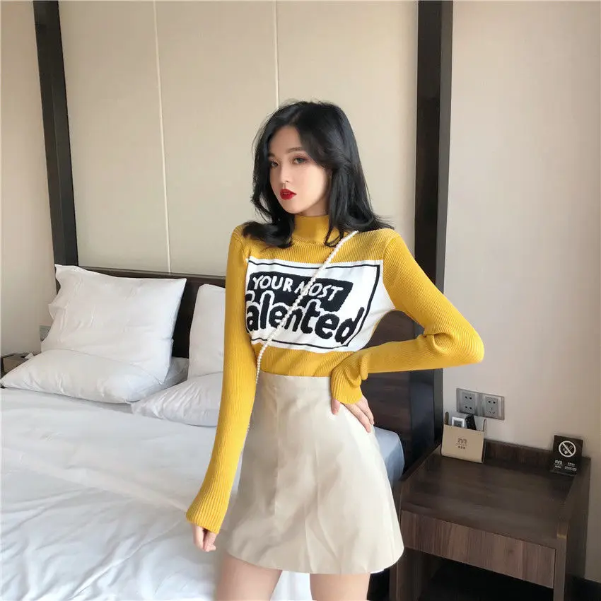 ROENICK Womens T-Shirts Long-Sleeved Letter Print Slim T-Shirt Women Korean Style Elegant Turtleneck Pullovers Fashion Casual
ROENICK Womens T-Shirts Long-Sleeved Letter Print Slim T-Shirt Women Korean Style Elegant Turtleneck Pullovers Fashion Casual