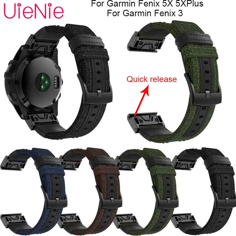

Sport Nylon Watchband Wriststrap for Garmin Fenix 6X 6 6S Pro 5X 5 5S Plus 3 HR EasyFit Quick Release wirstband 20mm 22mm 26mm