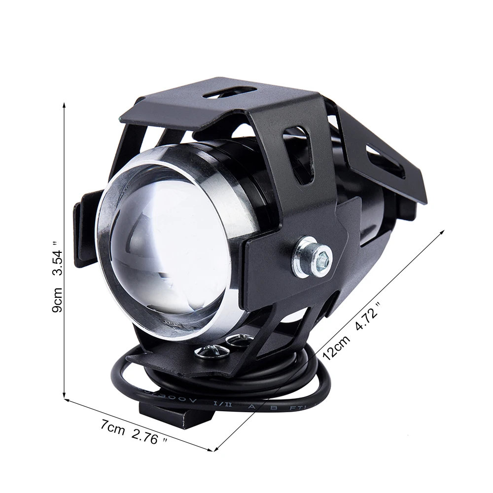 2pcs Motorcycle LED Spot Lights U5 Waterproof Driving Head Lamp Fog Light Switch Motorcycle Accessories Bulbs