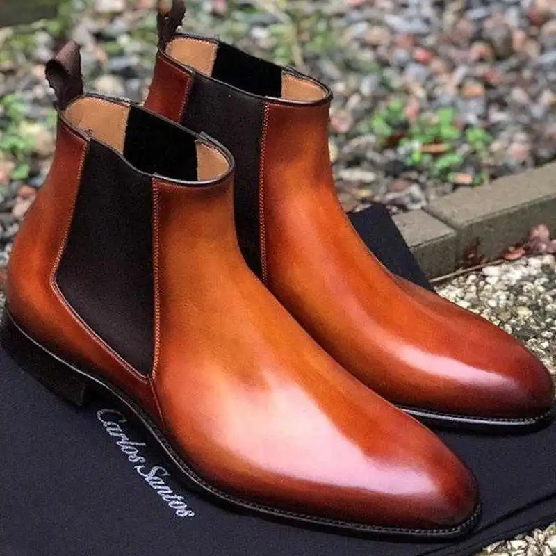 2021 Classic All-match Business Suit Handmade Pu Leather Chelsea Designer Low-heeled Men's Boots Work Shoes Men HL082
2021 Classic All-match Business Suit Handmade Pu Leather Chelsea Designer Low-heeled Men's Boots Work Shoes Men HL082