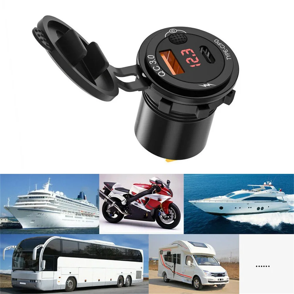 Car Dual QC3.0 USB Fast Charger Socket Power Outlet Touch Switch W/LED Digital Display Voltage IP65 Waterproof Car Accessories
Car Dual QC3.0 USB Fast Charger Socket Power Outlet Touch Switch W/LED Digital Display Voltage IP65 Waterproof Car Accessories