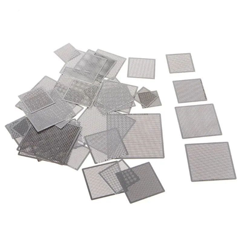 36Pcs/set BGA Reballing Stencils Universal Steel Stencil for SMT SMD Motherboard
36Pcs/set BGA Reballing Stencils Universal Steel Stencil for SMT SMD Motherboard