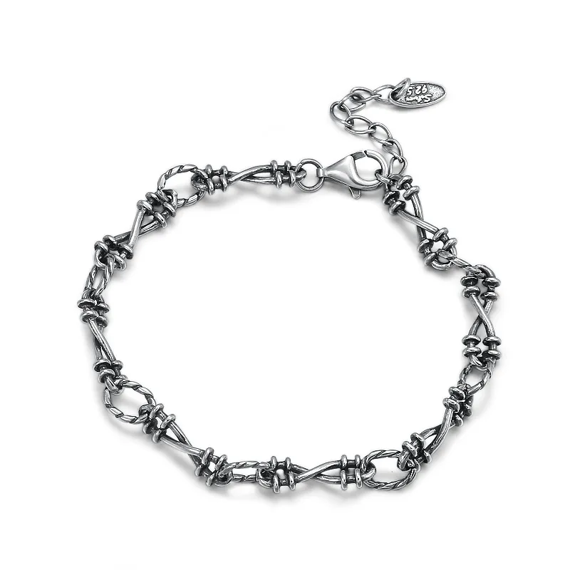 925 Sterling Thai Silver Bracelet For Men Or Women Simple Fashion Personality Fine Jewelry Linen Flower Design Hand Accessories
925 Sterling Thai Silver Bracelet For Men Or Women Simple Fashion Personality Fine Jewelry Linen Flower Design Hand Accessories