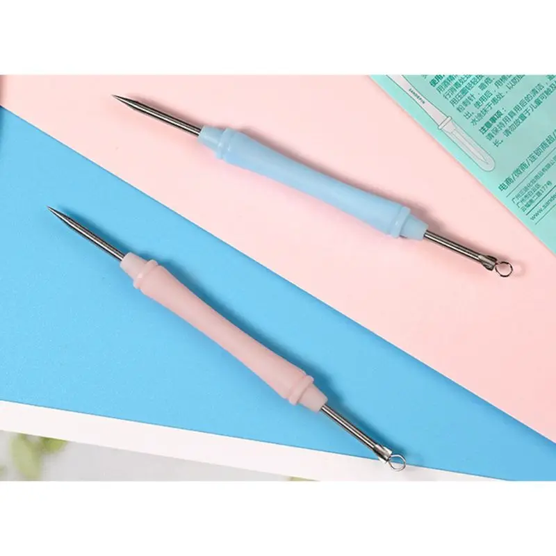 2 In 1 Stainless Steel Looped Double-End Blackhead Remover Needle Acne Tweezer Comedo Pimple Extractor Makeup Tool With Cover
2 In 1 Stainless Steel Looped Double-End Blackhead Remover Needle Acne Tweezer Comedo Pimple Extractor Makeup Tool With Cover