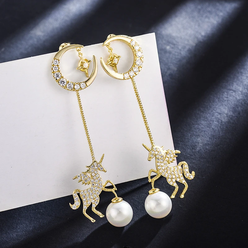 Unicorn Pearls Earrings Shining Diamond Long Earrings for Women Earrings 2022 Trend Star Moon Jewelry Gift Fashion Woman Earring
Unicorn Pearls Earrings Shining Diamond Long Earrings for Women Earrings 2022 Trend Star Moon Jewelry Gift Fashion Woman Earring