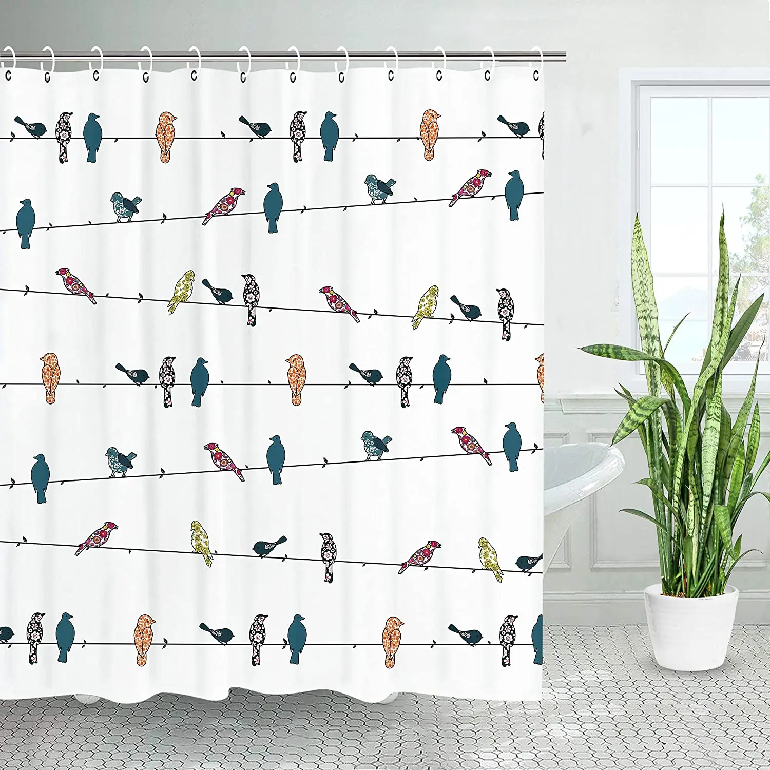 Bird Shower Curtain Colorful Animal Flowers Birds Branches Watercolor Butterfly Bathroom Decor Fabric Curtains Set with Hooks 
Bird Shower Curtain Colorful Animal Flowers Birds Branches Watercolor Butterfly Bathroom Decor Fabric Curtains Set with Hooks