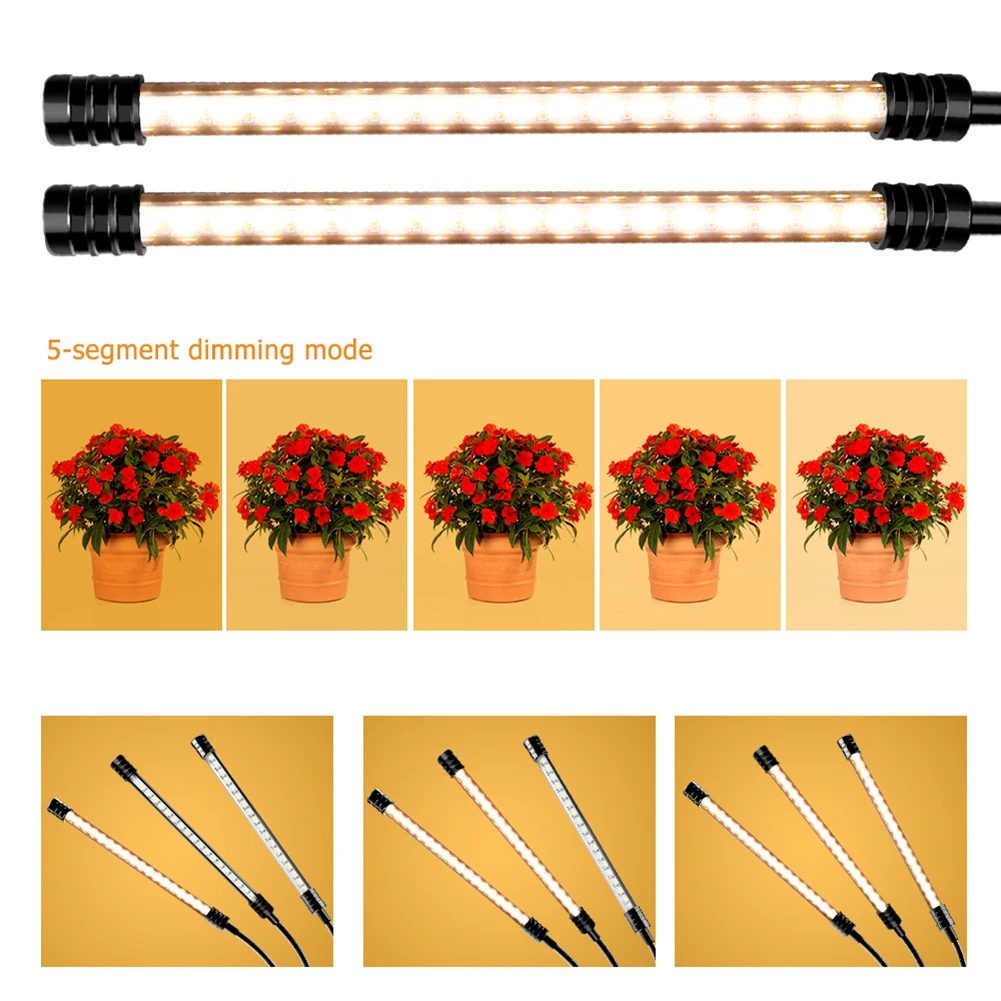 LED Plant Grow Light 5 Light Dimming Timing Flexible Clip USB Linear Seedling Lamp Full Spectrum Waterproof Plant Fill Light 
LED Plant Grow Light 5 Light Dimming Timing Flexible Clip USB Linear Seedling Lamp Full Spectrum Waterproof Plant Fill Light