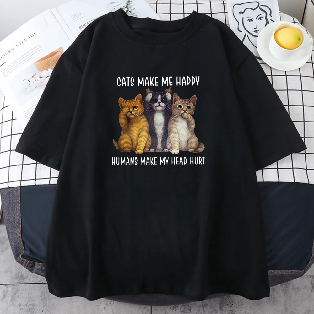 Creativity Cats Make Me Happy Print T-Shirt Men's Fashion O-Neck T Shirts Street Big Size Tee Shirts Cool Casual Mens Tshirts
Creativity Cats Make Me Happy Print T-Shirt Men's Fashion O-Neck T Shirts Street Big Size Tee Shirts Cool Casual Mens Tshirts