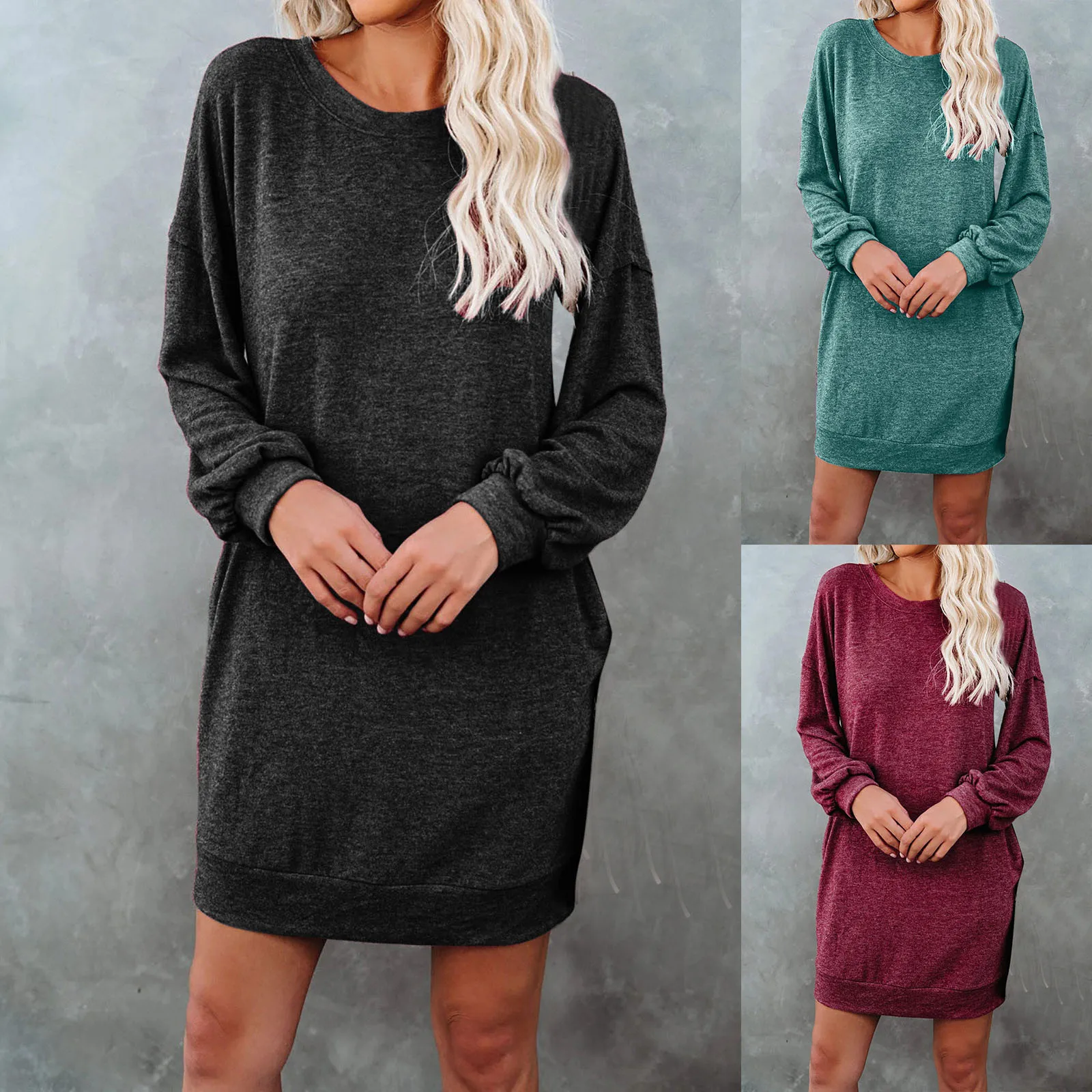 Autumn Winter Casual O-Neck Long Sleeve Women's Sweatshirt Dress 2021 New Fashion Solid Loose Pocket Ladies Mini Dress Vestidos
Autumn Winter Casual O-Neck Long Sleeve Women's Sweatshirt Dress 2021 New Fashion Solid Loose Pocket Ladies Mini Dress Vestidos