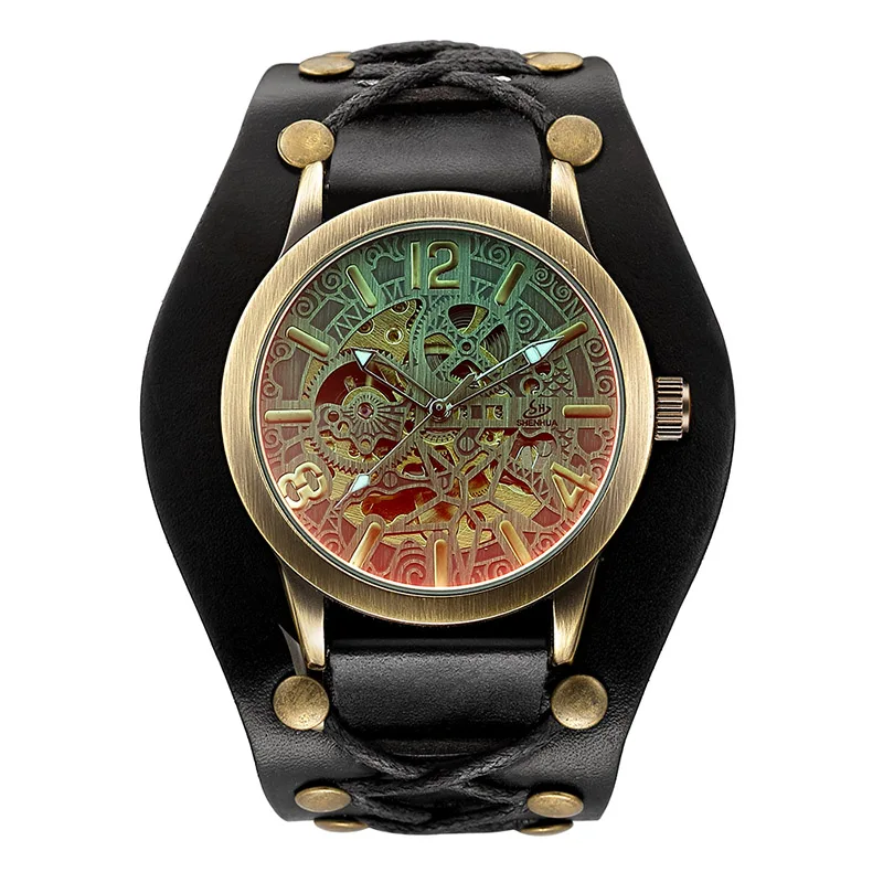 Man Watch Fashion Vintage Bronze Skeleton Mechanical Watches Men Waterproof Mechanical Automatic Watches Men Relogio Masculino
Man Watch Fashion Vintage Bronze Skeleton Mechanical Watches Men Waterproof Mechanical Automatic Watches Men Relogio Masculino
