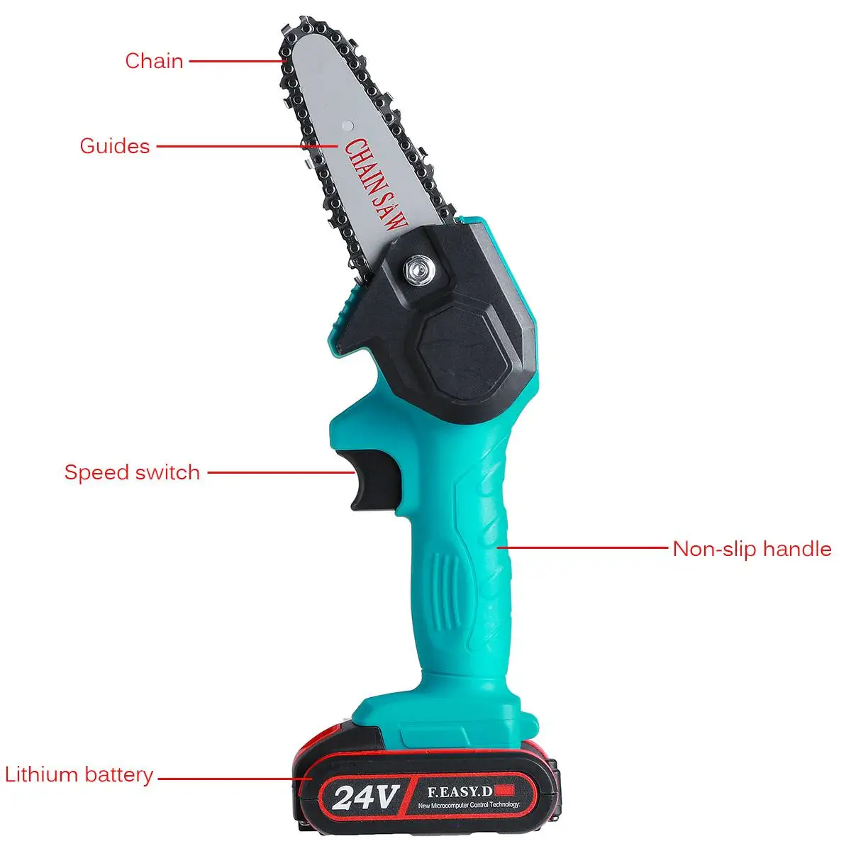 24V Lithium Battery Chain Saw Electric Pruning Saw Rechargeable Electric Saw Home Garden Logging Mini Electric Chain Saw 220V
24V Lithium Battery Chain Saw Electric Pruning Saw Rechargeable Electric Saw Home Garden Logging Mini Electric Chain Saw 220V