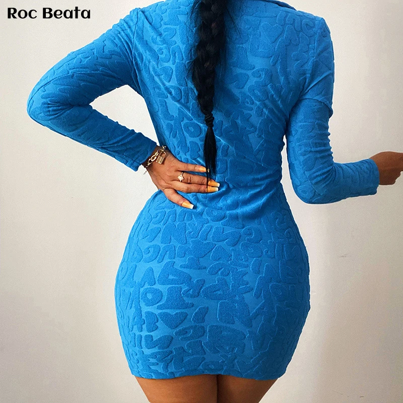 Autumn Letter Jacquard Hip Dress Women Zipper Lapel Sexy Deep V Elegent Dresses
Autumn Letter Jacquard Hip Dress Women Zipper Lapel Sexy Deep V Elegent Dresses