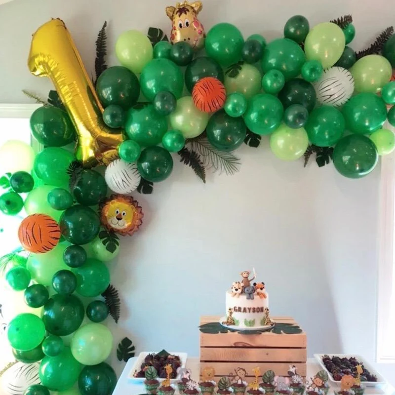 108pcs Jungle Animal Balloon Garland Forest Green Latex Balloon Lion Tiger Printing Safari Party Decorations baby shower Balloon
108pcs Jungle Animal Balloon Garland Forest Green Latex Balloon Lion Tiger Printing Safari Party Decorations baby shower Balloon