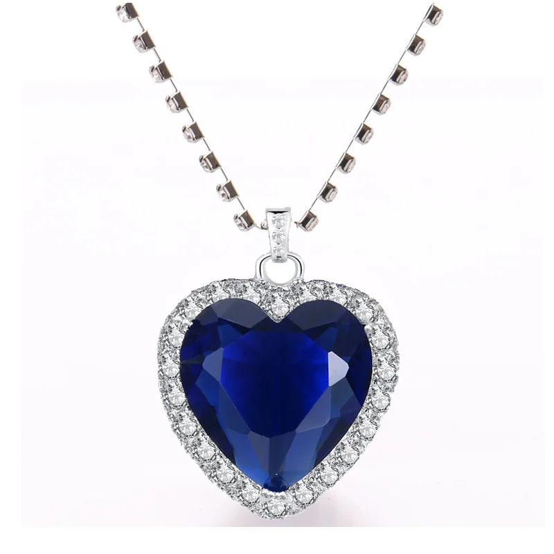 Titanic Heart of Ocean Necklaces for Women Peach Heart Blue Crystal Zircon Jewelry Sets Female Wedding Engagement Jewelry 
Titanic Heart of Ocean Necklaces for Women Peach Heart Blue Crystal Zircon Jewelry Sets Female Wedding Engagement Jewelry