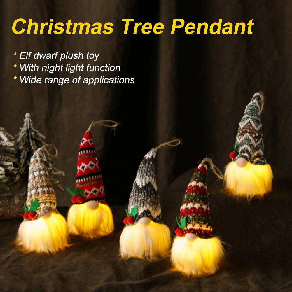 Christmas Faceless Dwarf Doll Xmas Tree Pendant Small Hanging Knitted Luminous Elf Gnome Ornaments Desktop Plush Doll Home Decor
Christmas Faceless Dwarf Doll Xmas Tree Pendant Small Hanging Knitted Luminous Elf Gnome Ornaments Desktop Plush Doll Home Decor