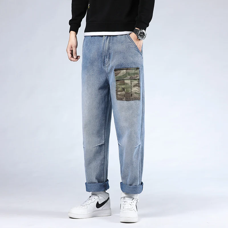 46 Plus Size 2021 New High Quality Men's Baggy Male Casual Denim Pocket Straight Pants Fashion Jeans Loose Trousers Streetwear
46 Plus Size 2021 New High Quality Men's Baggy Male Casual Denim Pocket Straight Pants Fashion Jeans Loose Trousers Streetwear