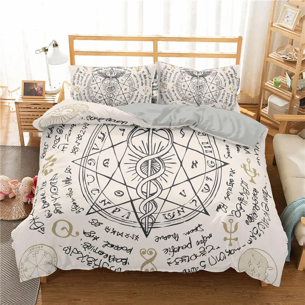 Alchemy Symbol Bedding Sets Twin/Full/Queen/King Duvet Cover Set Pillowcase Bed Linen 2/3pcs Bed Set Bedclothes
Alchemy Symbol Bedding Sets Twin/Full/Queen/King Duvet Cover Set Pillowcase Bed Linen 2/3pcs Bed Set Bedclothes