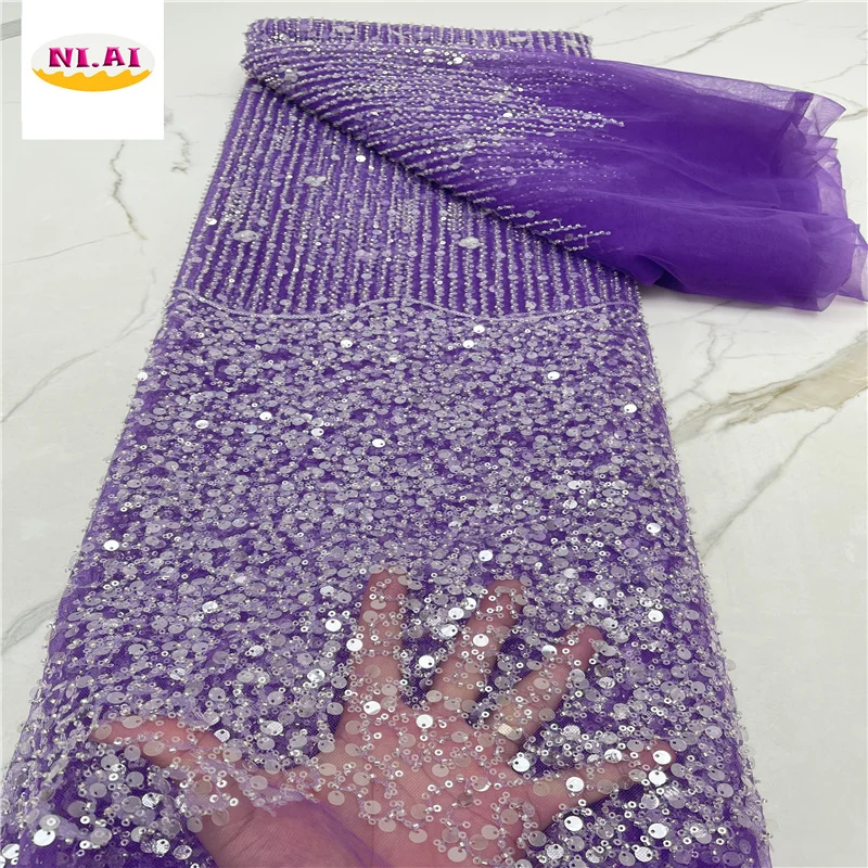 Purple Nigeria Net Lace 2021 Hot Sale Embroidery Sequins Lace Fabric High Quality African Lace Materials For Wedding NA4370B-1
Purple Nigeria Net Lace 2021 Hot Sale Embroidery Sequins Lace Fabric High Quality African Lace Materials For Wedding NA4370B-1
