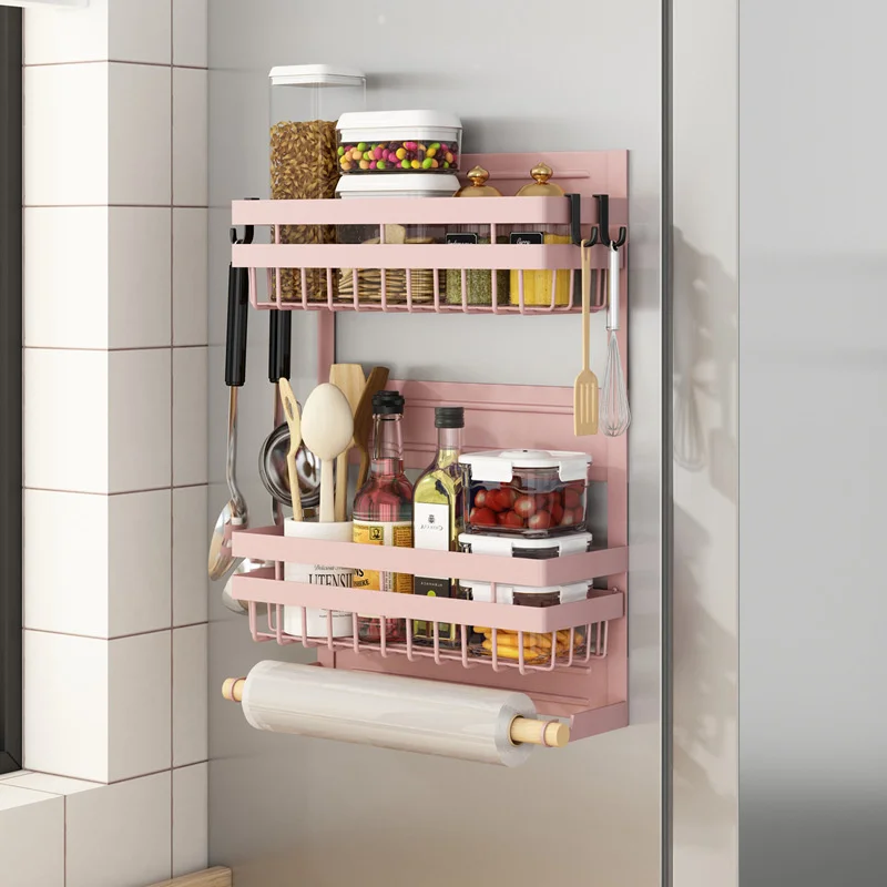 Kitchen Storage Rack Black refrigerator rack microwave oven side hanging hole free seasoning storage rack
Kitchen Storage Rack Black refrigerator rack microwave oven side hanging hole free seasoning storage rack