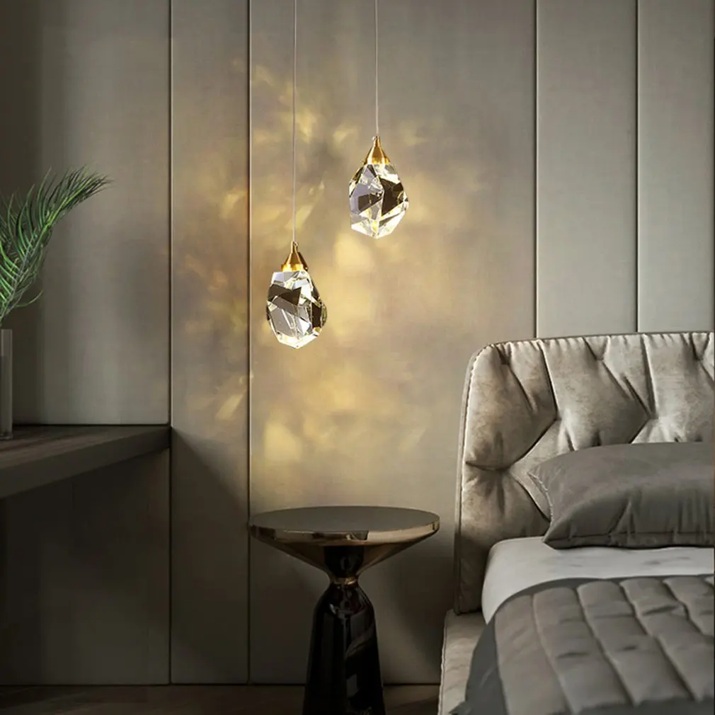 Pendant Lights Bedroom Led Full Brass Crystal Nordic Lamp Luminaire Suspension Decoration Salon Hanging Lamp 220V
Pendant Lights Bedroom Led Full Brass Crystal Nordic Lamp Luminaire Suspension Decoration Salon Hanging Lamp 220V