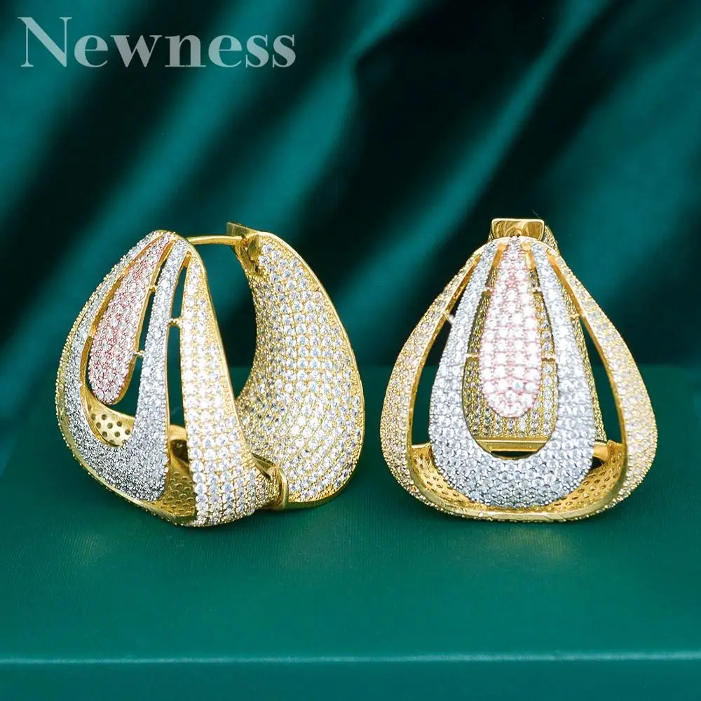 Newness Brand 2020 Luxury Cubic Zircon Round Circle Big Hoop Earrings For Women Charms Wedding DUBAI Bridal Statement Earrings
Newness Brand 2020 Luxury Cubic Zircon Round Circle Big Hoop Earrings For Women Charms Wedding DUBAI Bridal Statement Earrings