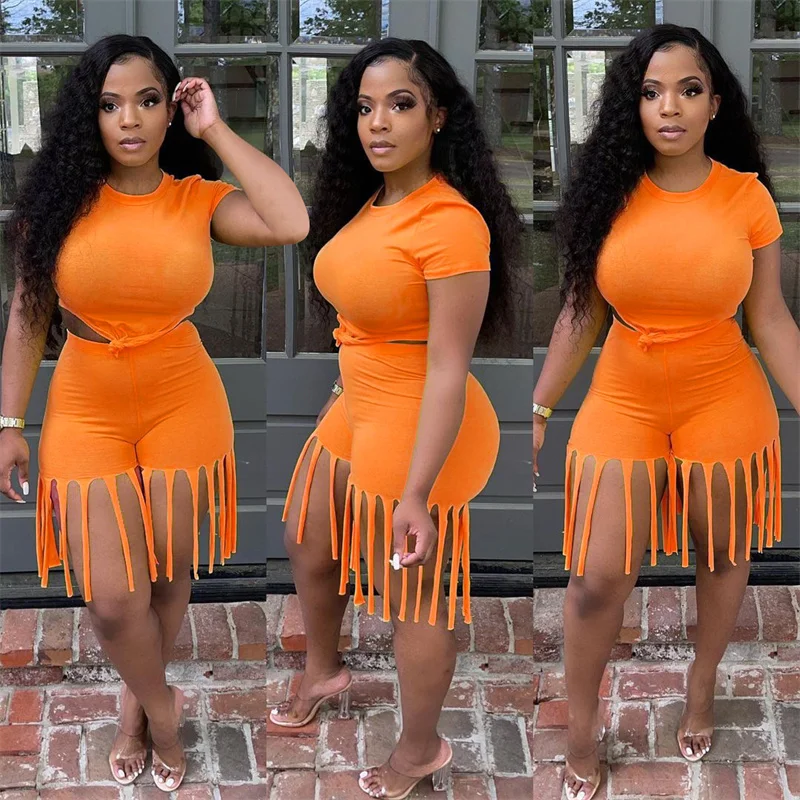 Zoctuo Two Piece Shorts Set For Women Solid Slim Summer Tassel Shorts Two Piece Sets Casual O-Neck Short Sleeve Shirt Shorts Set
Zoctuo Two Piece Shorts Set For Women Solid Slim Summer Tassel Shorts Two Piece Sets Casual O-Neck Short Sleeve Shirt Shorts Set