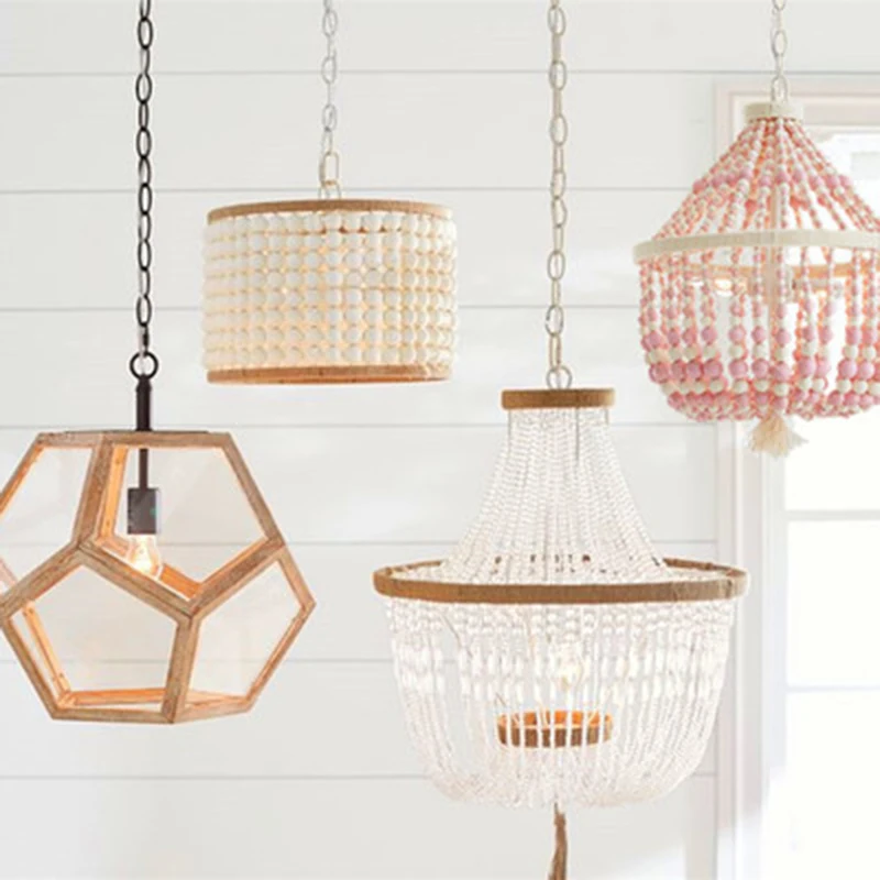 Nordic vintage hand-woven wooden beads glass creative pendant lamp romantic room decor lamp living room bedroom hanging light
Nordic vintage hand-woven wooden beads glass creative pendant lamp romantic room decor lamp living room bedroom hanging light