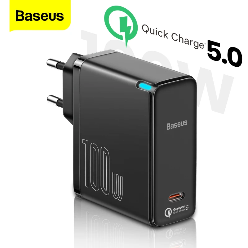 Baseus 100W GaN Charger Type C USB Charger PD 3.0 QC 5.0 PPS Quick Charge For iPhone 12 Pro Max Macbook Portable Phone Charger
Baseus 100W GaN Charger Type C USB Charger PD 3.0 QC 5.0 PPS Quick Charge For iPhone 12 Pro Max Macbook Portable Phone Charger