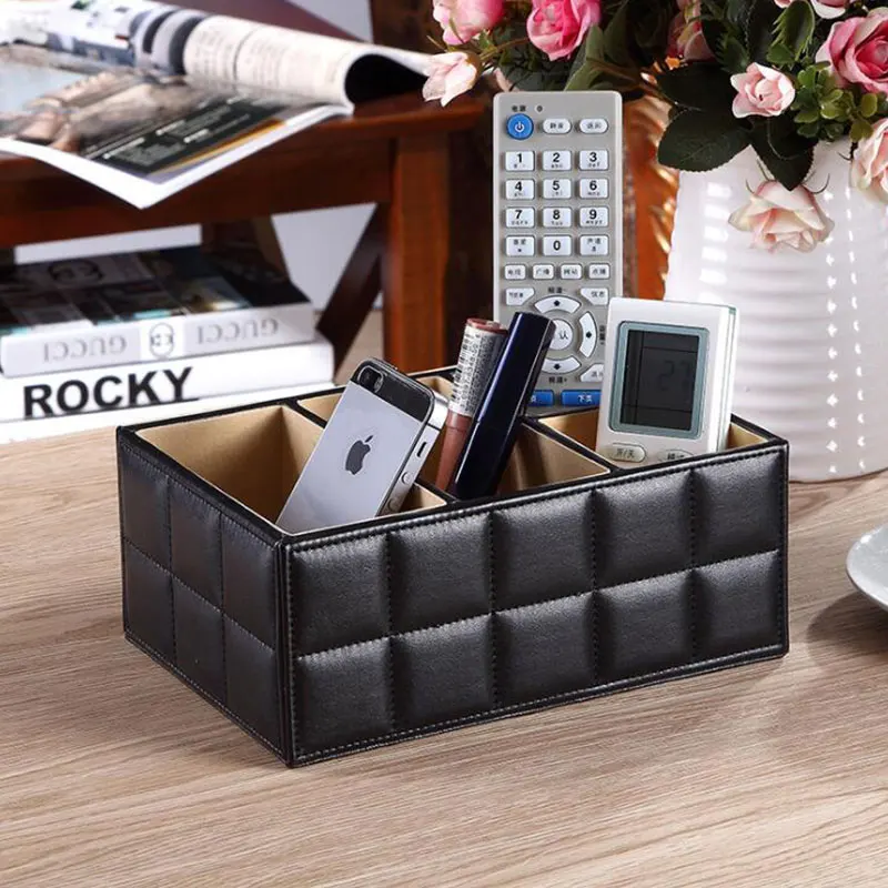 Quality PU Leather Storage box Cosmetic Organizer Remote Control Phone Holder Home Office Organizer makeup organizer
Quality PU Leather Storage box Cosmetic Organizer Remote Control Phone Holder Home Office Organizer makeup organizer