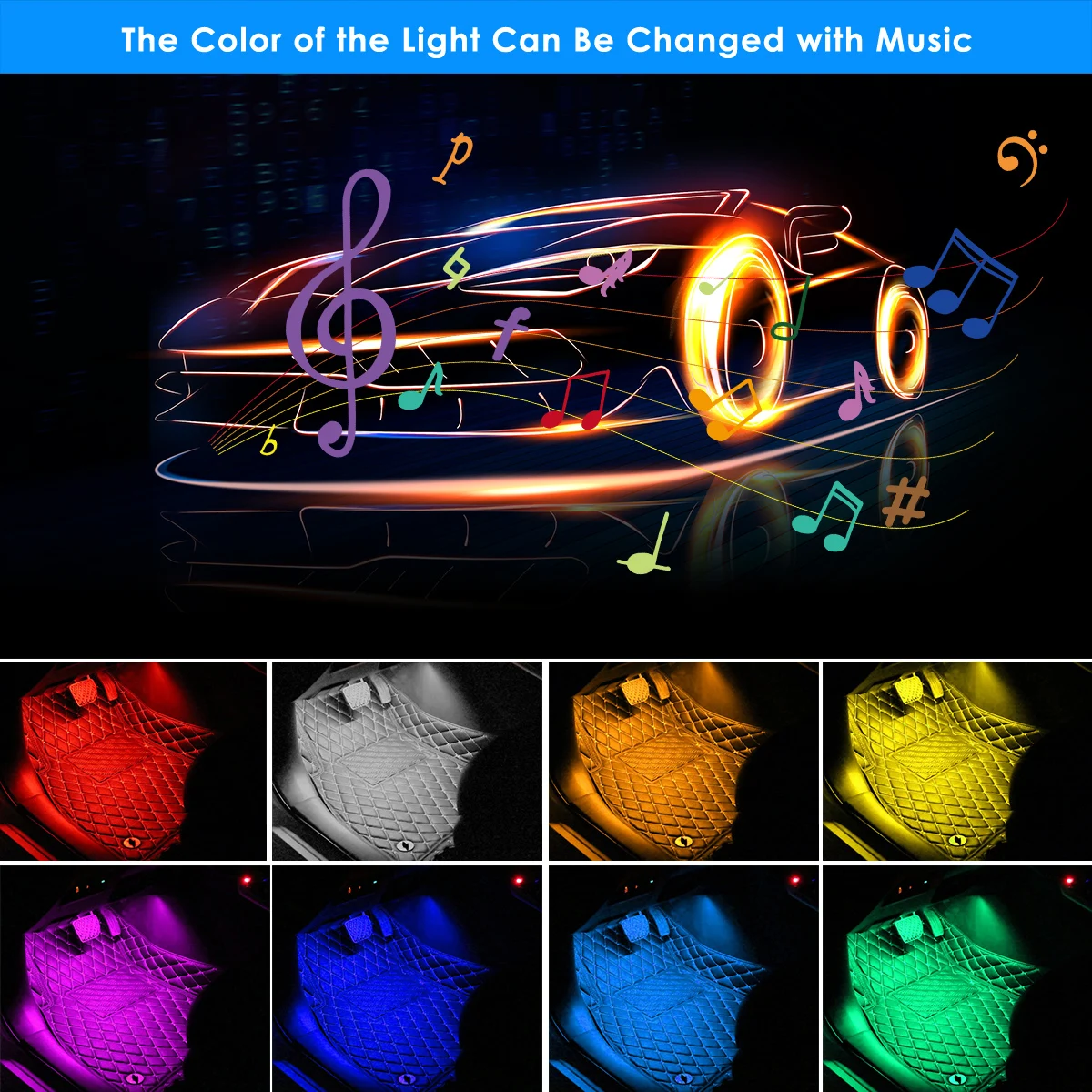 Car Interior LED RGB Light 4 Strip 48LEDs Car Atmosphere Lamp Remote Control Music Activated Footwell Strip Light
Car Interior LED RGB Light 4 Strip 48LEDs Car Atmosphere Lamp Remote Control Music Activated Footwell Strip Light