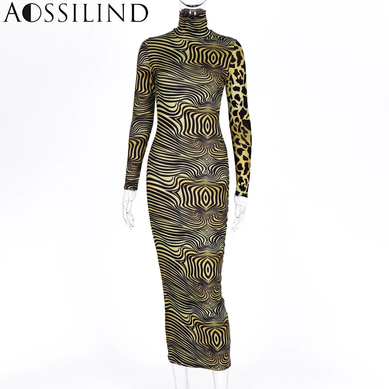 AOSSILIND Autumn Turtleneck Long Sleeve Print Maxi Dress Women Bodycon Long Dress Streetwear Ladies Party Club Dresses
AOSSILIND Autumn Turtleneck Long Sleeve Print Maxi Dress Women Bodycon Long Dress Streetwear Ladies Party Club Dresses