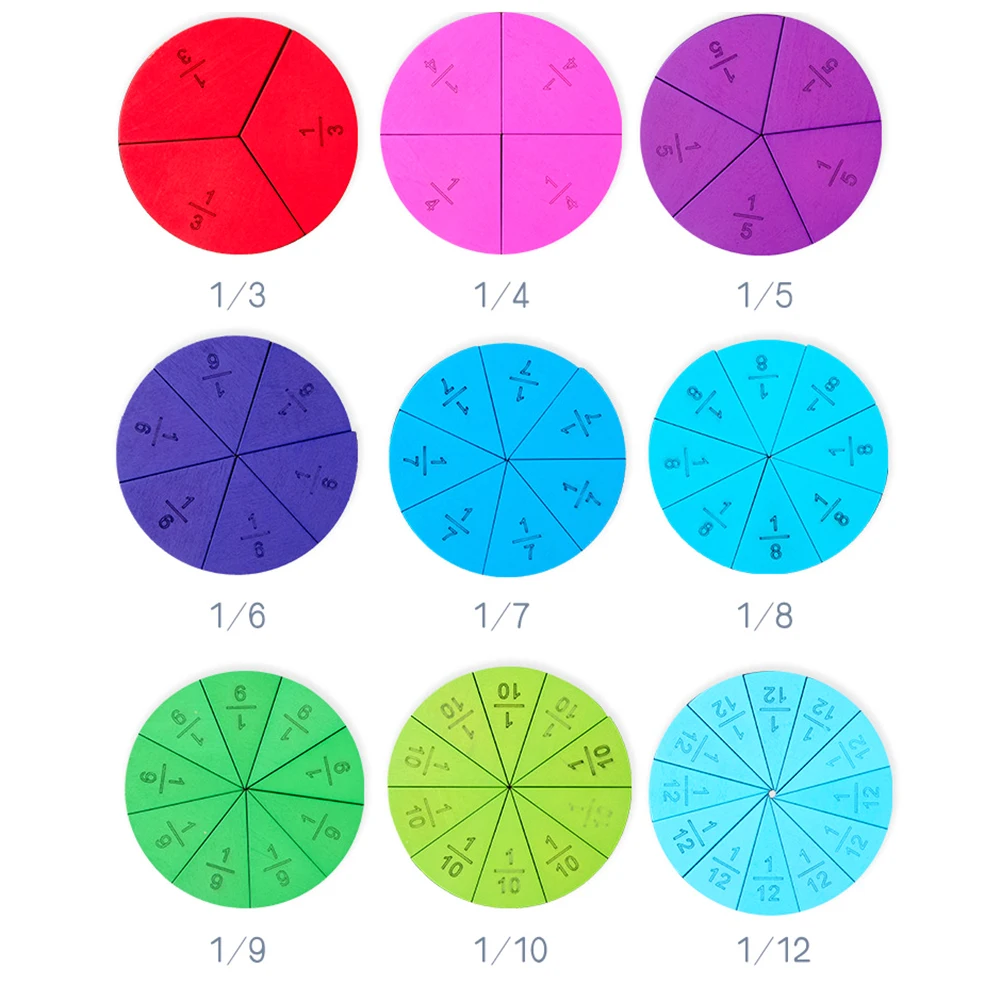 Wooden Circular Board Math Fraction Division Teaching Aids Education Toy Children's Cognitive Puzzle Cards toys Gift
Wooden Circular Board Math Fraction Division Teaching Aids Education Toy Children's Cognitive Puzzle Cards toys Gift