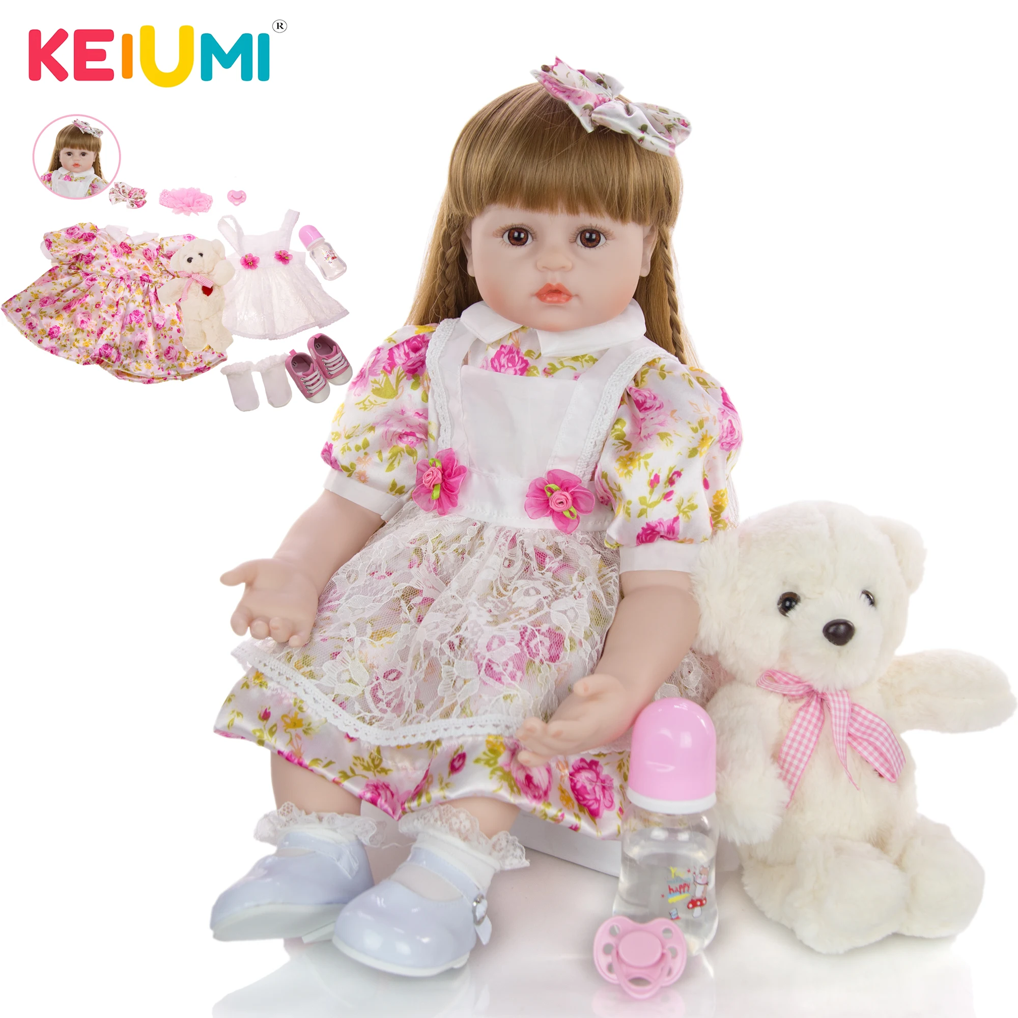 KEIUMI Lifelike Princess Elegant Bonecas Reborn 24 Inch Silicone Soft Cotton Body Toddler Baby Toys Christmas Gifts Playmates
KEIUMI Lifelike Princess Elegant Bonecas Reborn 24 Inch Silicone Soft Cotton Body Toddler Baby Toys Christmas Gifts Playmates