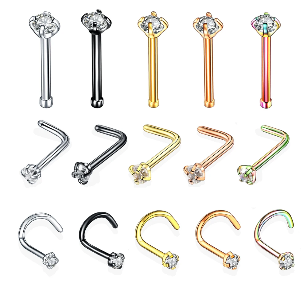 1PC G23 Titanium Crystal Gem Nose Stud Piercing Rose Gold Nose Screw Nazir Piercing Nostril Earring Piercing Jewelry 20G
1PC G23 Titanium Crystal Gem Nose Stud Piercing Rose Gold Nose Screw Nazir Piercing Nostril Earring Piercing Jewelry 20G