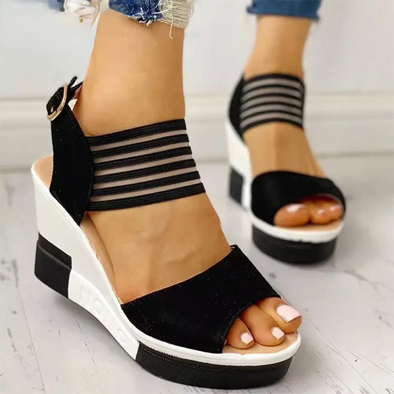 New Women Sandals Shoes Summer Wedges High Heels Fashion Ladies Peep Toe Buckle Strap Stretch Fabric Ankle Strap Female Shoes
New Women Sandals Shoes Summer Wedges High Heels Fashion Ladies Peep Toe Buckle Strap Stretch Fabric Ankle Strap Female Shoes
