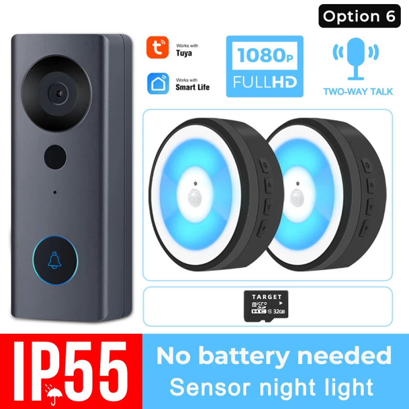 1080P FHD Smart WiFi Video Doorbell Visual Intercom Night Vision IP DoorBell Wireless Security Camera Free Cloud storage
1080P FHD Smart WiFi Video Doorbell Visual Intercom Night Vision IP DoorBell Wireless Security Camera Free Cloud storage