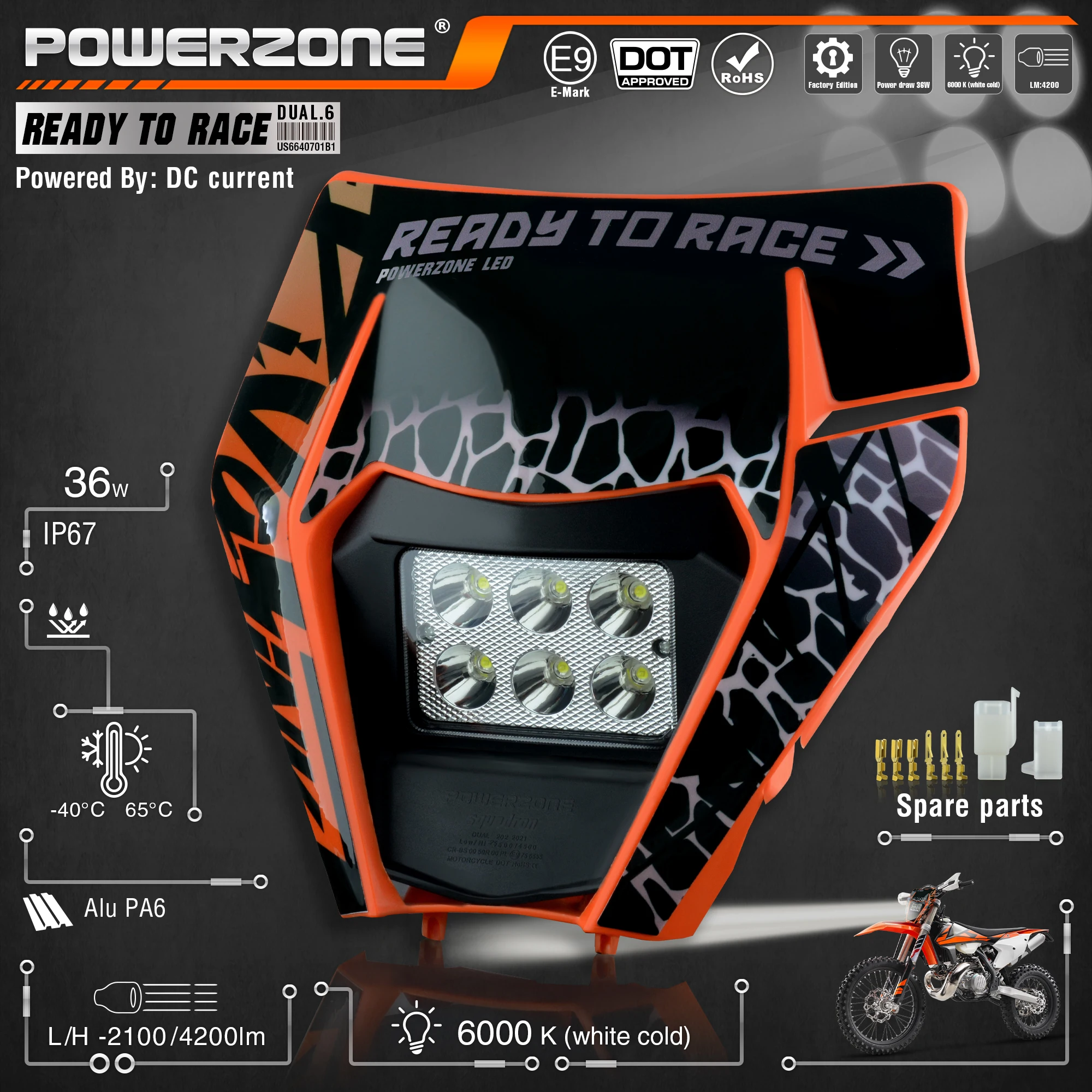 PowerZone Motorcycle LED Headlight Headlamp Head Light Supermoto Fairing For KTM EXC SXF MX Dirt Bike Enduro LED Headlight
PowerZone Motorcycle LED Headlight Headlamp Head Light Supermoto Fairing For KTM EXC SXF MX Dirt Bike Enduro LED Headlight