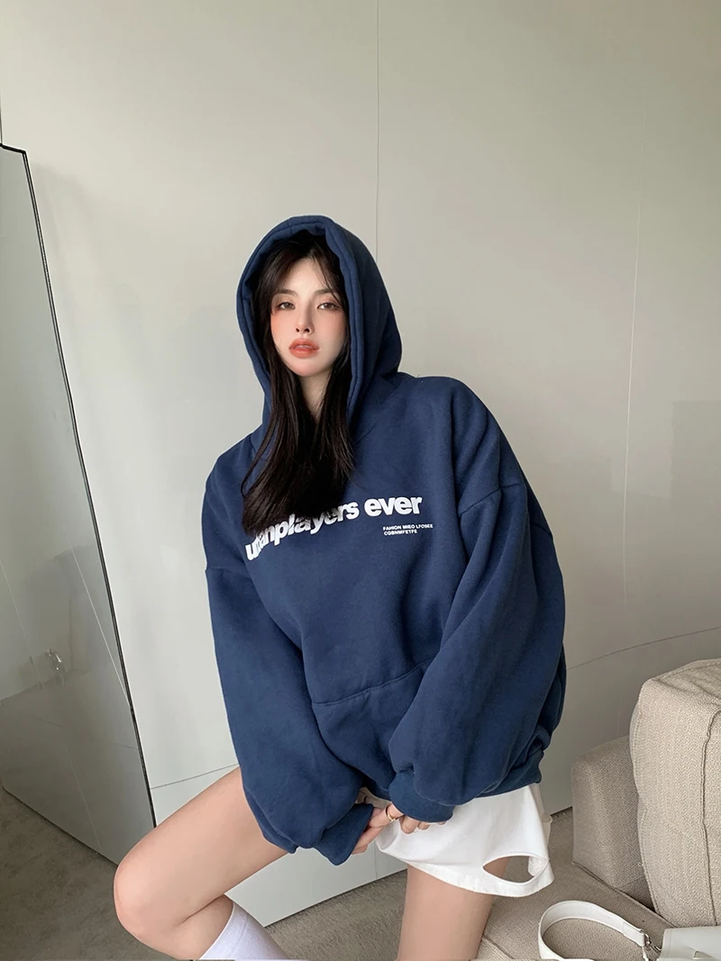 5036 Women's autumn and winter plus cotton thick mid-length loose letter hooded Sweatshirts
5036 Women's autumn and winter plus cotton thick mid-length loose letter hooded Sweatshirts