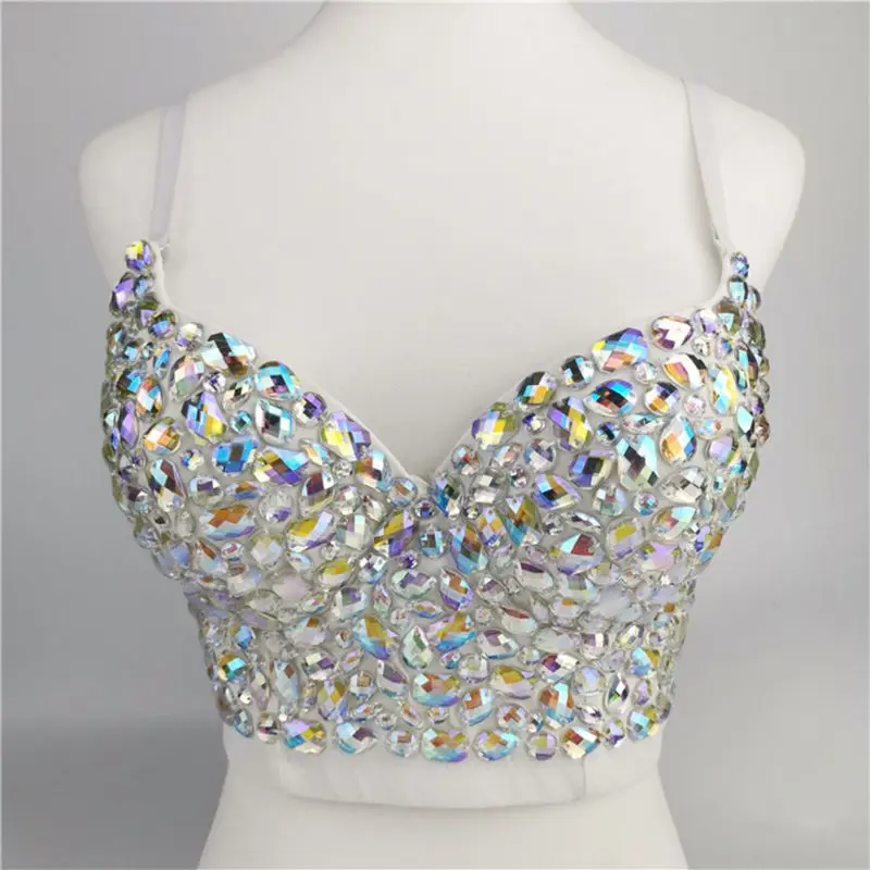 New Women Sexy AB Colored Rhinestone Bustier Crop Top Spaghetti Strap Push Up Jewelry Bralette Glitter Club Party Corset Bra
New Women Sexy AB Colored Rhinestone Bustier Crop Top Spaghetti Strap Push Up Jewelry Bralette Glitter Club Party Corset Bra