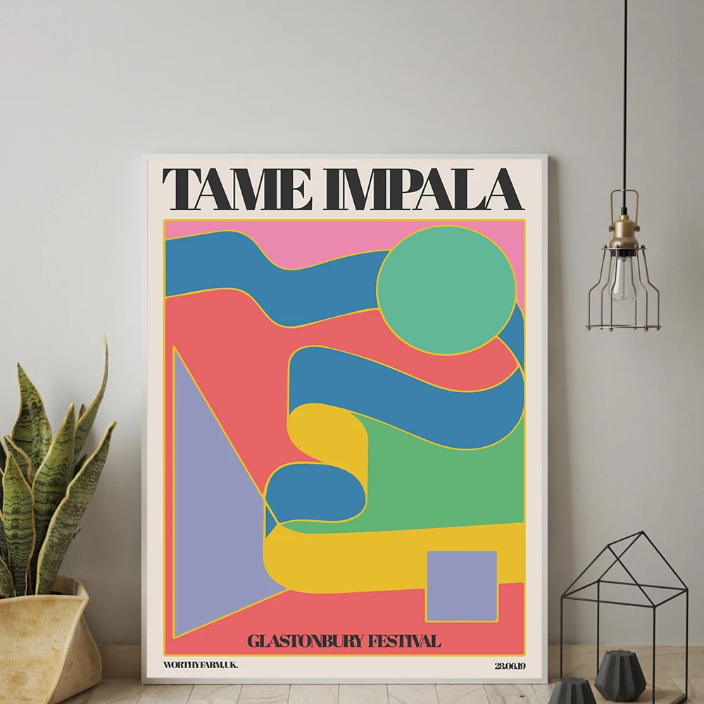Tame Impala At Glastonbury Gig Poster Vintage Colorful Canvas Painting Retro Wall Pictures for Living Room Home Decor No Frame
Tame Impala At Glastonbury Gig Poster Vintage Colorful Canvas Painting Retro Wall Pictures for Living Room Home Decor No Frame