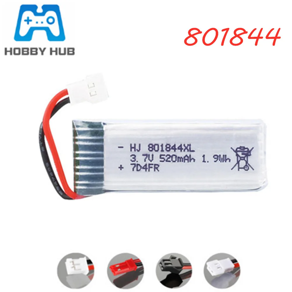 3 7 v RC батарея для Hubsan H107P 801844 V 520mAh 25c lipo камера Дрон Квадрокоптер запасные части 1