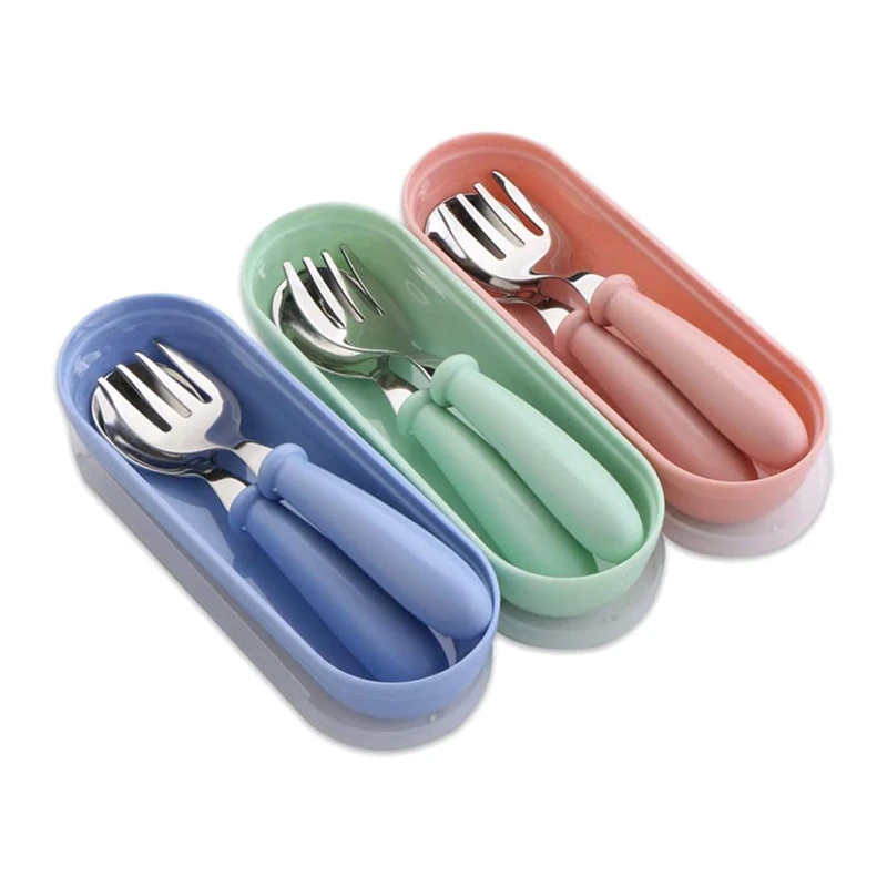 Baby Spoons Forks Tableware Set With Storage Box,For Weaning And Learning To Use Cutlery (Blue&Green&Pink)
Baby Spoons Forks Tableware Set With Storage Box,For Weaning And Learning To Use Cutlery (Blue&Green&Pink)