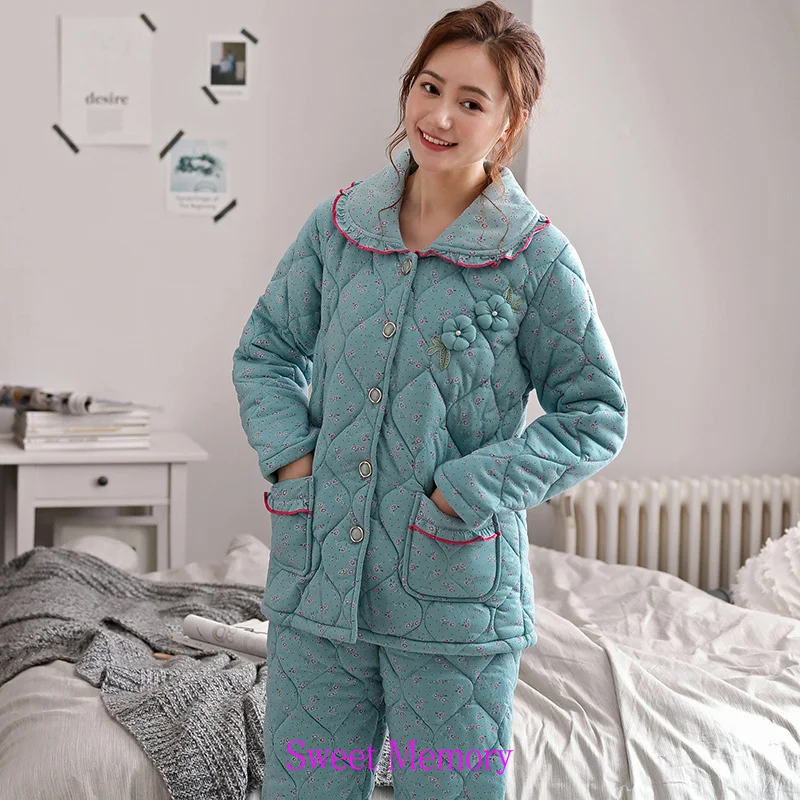 2020 Sweet Memory Woman Winter Pajamas Suit Thick Pijama Warm Sleepwear Set Nightwear Long Pant Pajamas Wholesale
2020 Sweet Memory Woman Winter Pajamas Suit Thick Pijama Warm Sleepwear Set Nightwear Long Pant Pajamas Wholesale