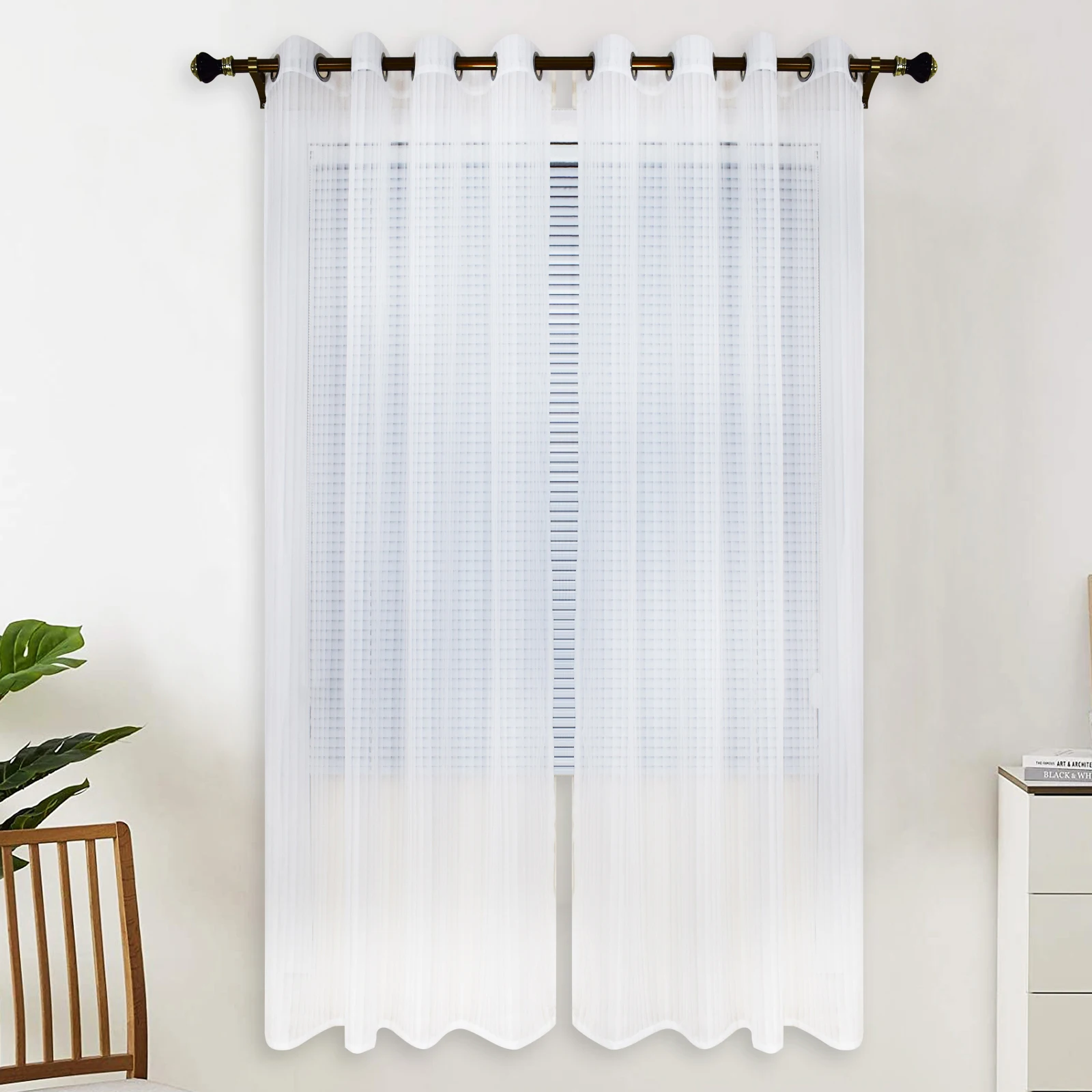 Chiffon Transparent Embroidery White Curtain For Living Room Drape Gauze Vertical Striped Window Screens Tulle Venetian 
Chiffon Transparent Embroidery White Curtain For Living Room Drape Gauze Vertical Striped Window Screens Tulle Venetian