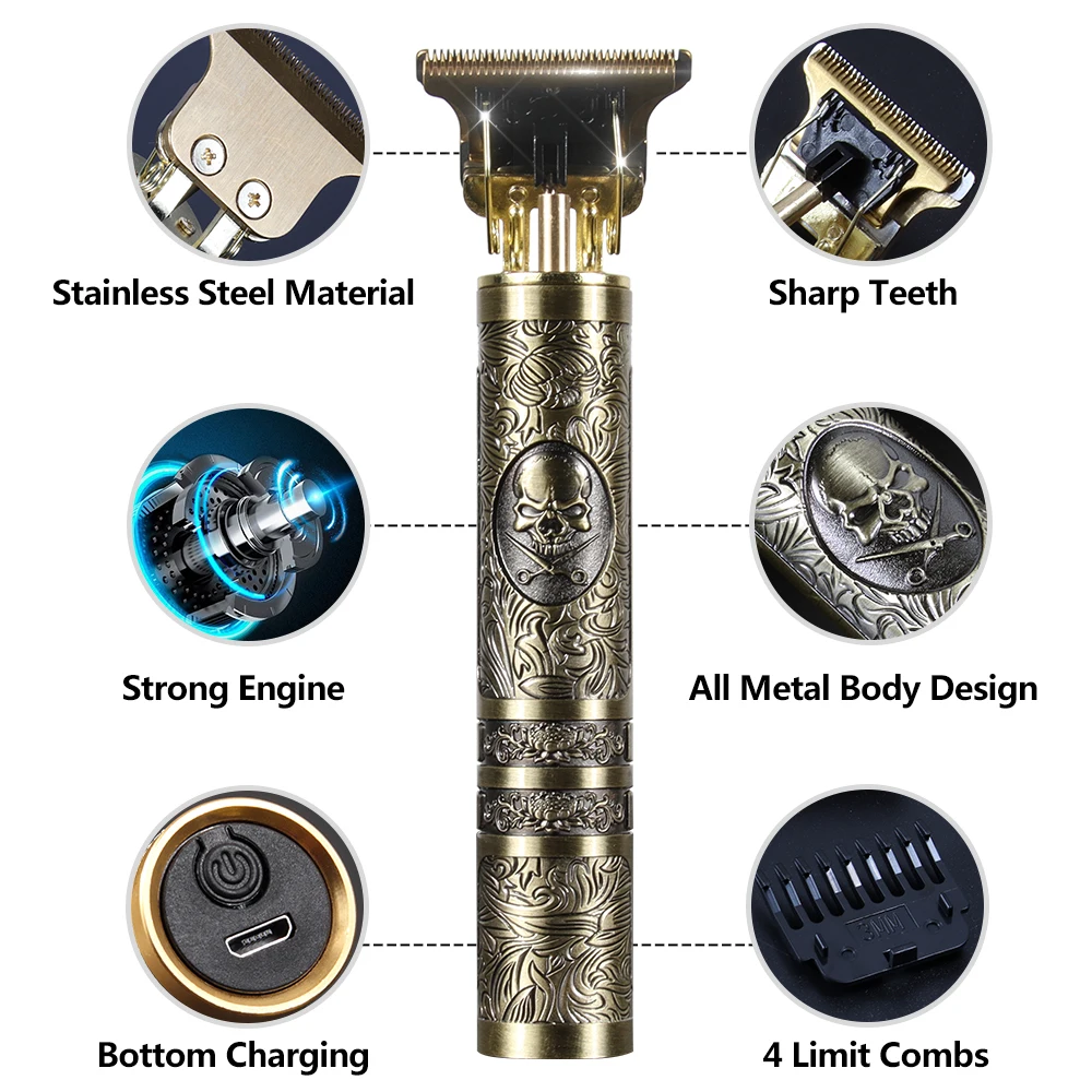 T9 USB Electric Hair Clipper Man 0mm Shaver Trimmer For Men Barber Professional Beard Rechargeable Hair Cutting Machine
T9 USB Electric Hair Clipper Man 0mm Shaver Trimmer For Men Barber Professional Beard Rechargeable Hair Cutting Machine