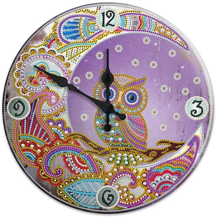 30cm 5D Diamond Painting Wall Clock Owl on The Moon,Battery Operated,Mandala Metal Tin,Artistic,Silent,No Ticking
30cm 5D Diamond Painting Wall Clock Owl on The Moon,Battery Operated,Mandala Metal Tin,Artistic,Silent,No Ticking